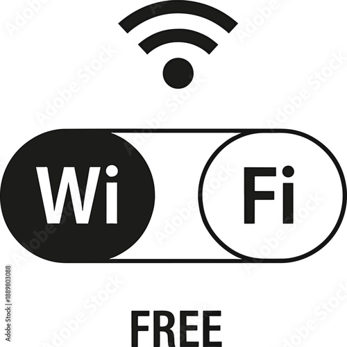 Free wifi wireless connection toggle switch with signal waves icon