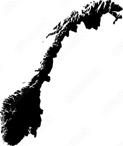 Norway Map Silhouette Vector Illustration 