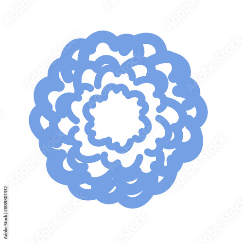 青色の春の花　イラスト　