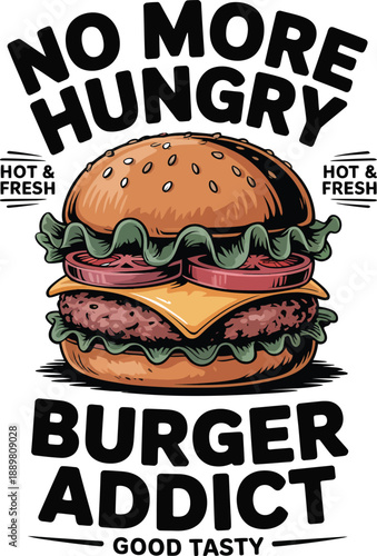 Juicy Burger with Lettuce and Cheese with Text hamburger