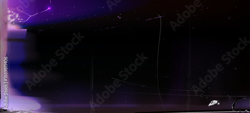 Scratched film with light flare effect. Vector realistic illustration of old photo or movie camera film with damaged edge, vintage grainy texture, distressed surface overlay, vintage filter noise