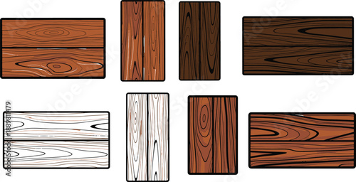 Natural wood textures collection with organic grain and timber slabs