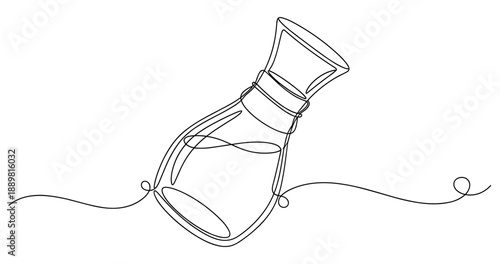 Minimalistic continuous line drawing of a wine decanter. Non editable stroke