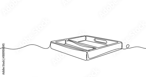 Simple continuous line drawing of a retro telephone. Non editable stroke