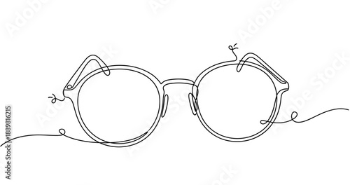 Continuous line drawing of stylish cat-eye glasses. Non editable stroke