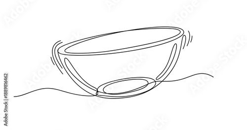 Simple line drawing of a bowl on a white background. Non editable stroke