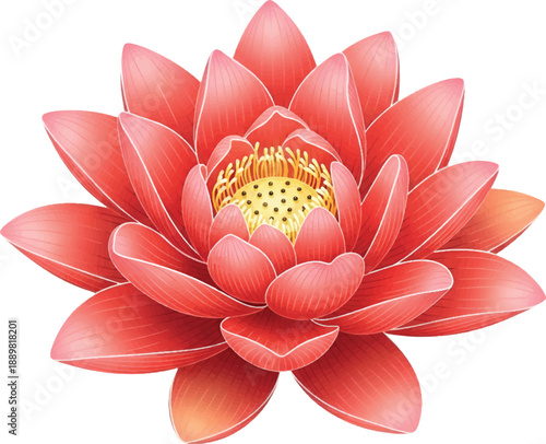 Red Lotus Flower Blooming Lotus Pink Water Lily.