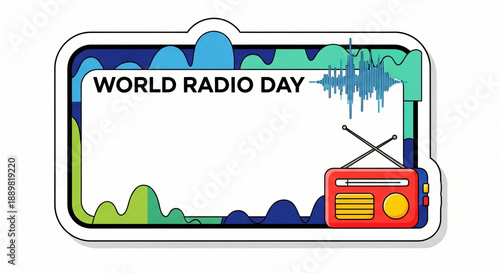 Vector illustration of a toy school bus and transport icons set on an abstract background with a photo frame design for cartoon vehicle signs