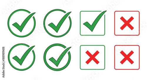 A visual guide showcasing confirmations and rejections utilizing tick symbols and cross symbols