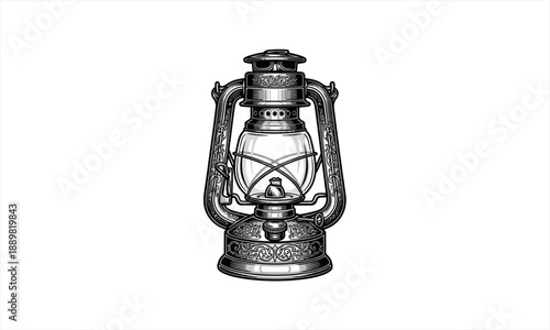 Vintage Kerosene Lantern Illuminating Darkness with Classic Charm.