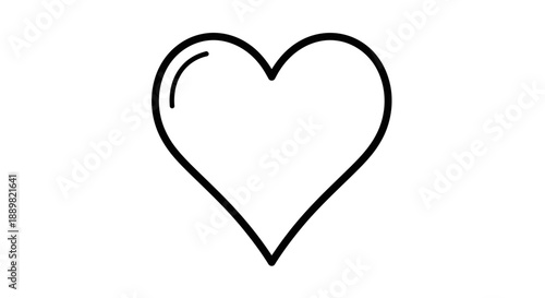 Minimalist heart outline design on white background, perfect for Valentine's day content or