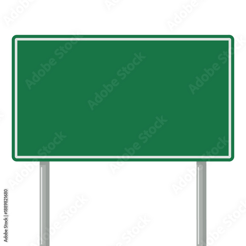 Green road sign vector isolated. Illustration of the road sign with empty space for your message. Banner design element. Signboard.