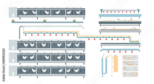 Collection of textile loom and sewing machine illustrations featuring spools, threads, and industrial equipment.