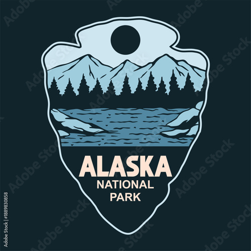 ALASKA NATIONAL PARK BADGE VECTOR LOGO