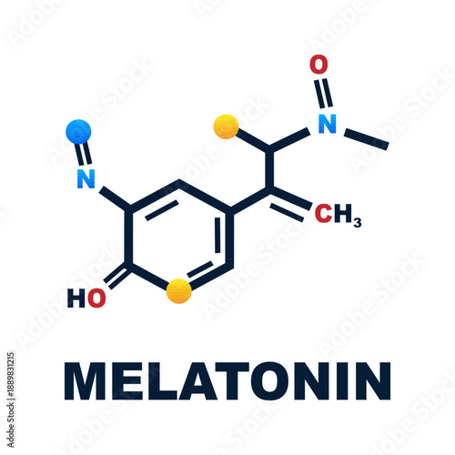 Melatonin Hormone Molecular Structure Diagram. Vector illustration.