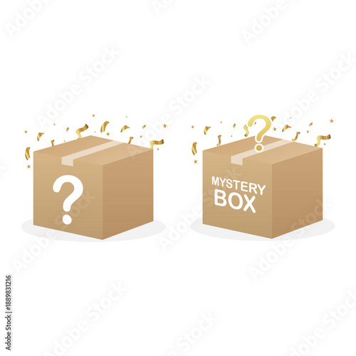 Mystery Box Surprise Concept Illustration. Vector illustration.