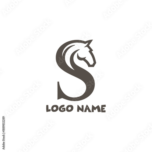 Stylish horse head logo icon in black minimal emblem design for modern branding equestrian sport and luxury identity
