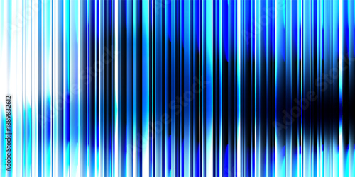 Bright, dynamic, blue gradient background with corrugated glass effect with vertical, non-symmetrical lines. 3D vector effect, horizontal location.