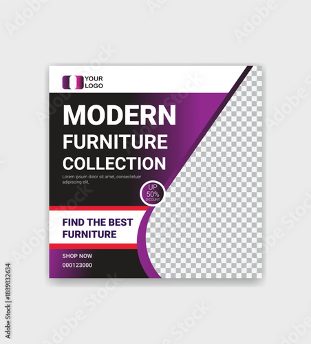 modern furniture social media post design