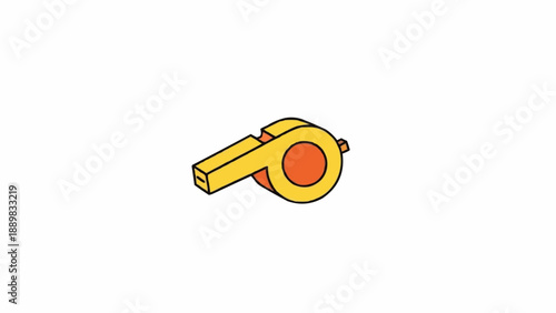 Yellow Whistle with Red Center.