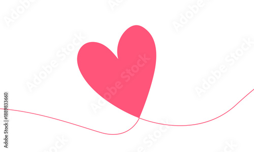 Set of Happy Valentine's day , heart and Love Minimalist Art , pink gradient	
