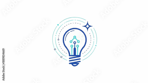 Blue Light Bulb with People Inside.