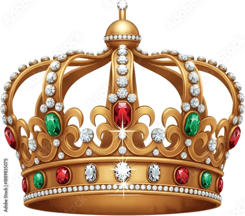 Golden Crown with Jewels and Diamonds.