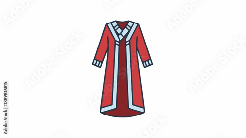 Academic Gown Illustration Representing Graduation and Formal Ceremonies.