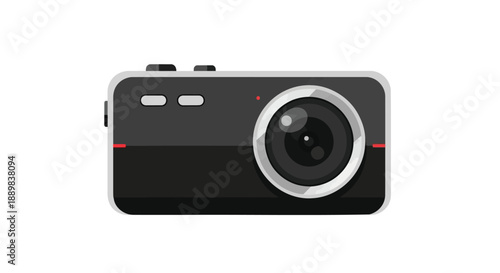 Modern digital camera with sleek design and large lens