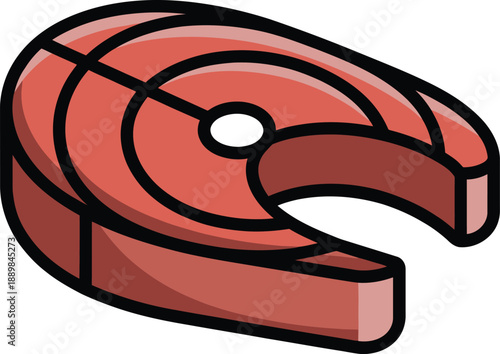 Salmon Steak Illustration, Raw Fish Cut, Food Ingredient, Seafood Nutrition, Culinary Preparation