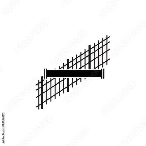 Parallel bar icon symbol in black and gray for sports, fitness, and exercise workout equipment concept. Vector illustration