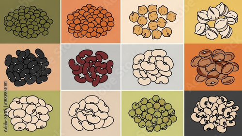 Variety of mushrooms in different colors and textures on distinct backgrounds