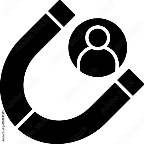 Magnet attracting user figure