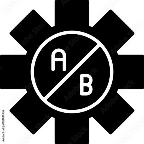 Gear with A and B symbols