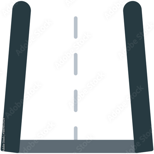 Financial runway road symbol
