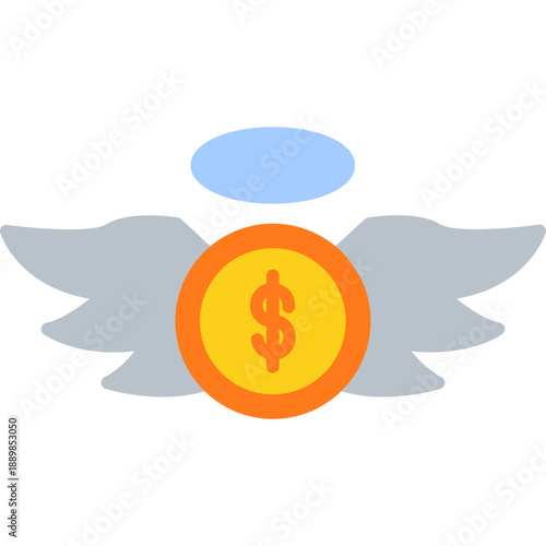 Angel investor coin with wings
