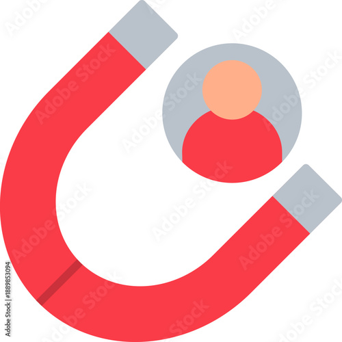 Magnet attracting user figure