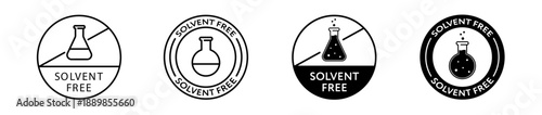 Solvent free icon set. Simple solvent free symbol for product packaging design. Vector illustration