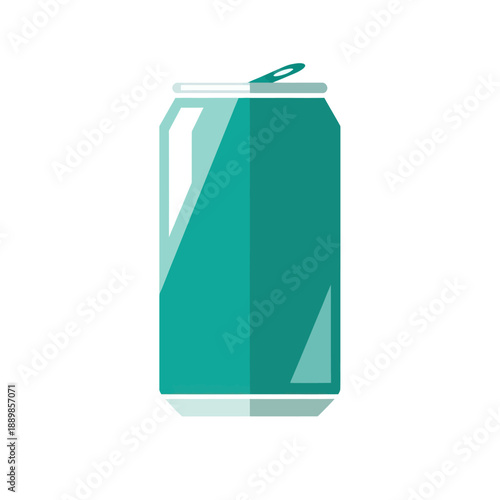 Teal Soda Can Icon - Refreshing Beverage Container with Pull Tab
