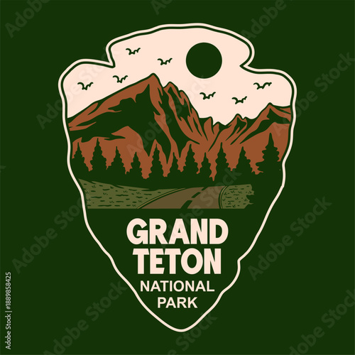 GRAND TETON NATIONAL PARK BADGE VECTOR LOGO