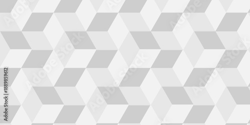 Abstract white and gray geometric style minimal blank cubic. Geometric pattern illustration mosaic, square and triangle wallpaper. seamless triangles shape mosaic backdrop art texture vector grid.