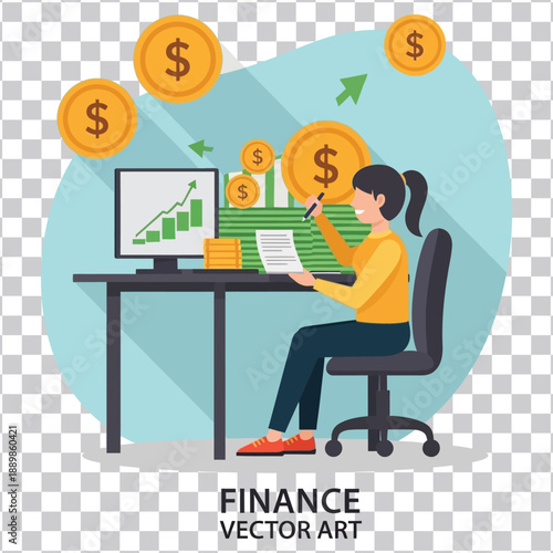 Female professional analyzing financial data on computer, tracking investment growth and managing money for successful business ventures and future prosperity