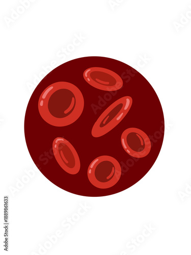 Microscopic View of Red Blood Cells Illustration Representing Hematology and Human Health