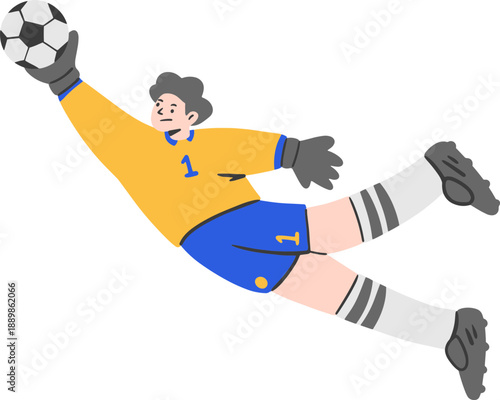 Football Action Poses Flat Vector Illustration