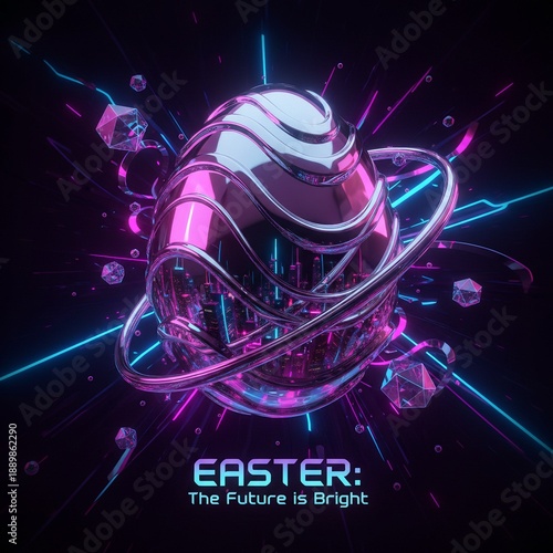 A futuristic depiction of an Easter egg