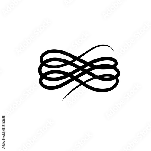 Elegant Black Calligraphy Flourish Ornament