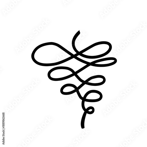Elegant Black Calligraphy Flourish Ornament