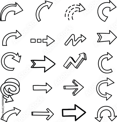 Collection of various arrow icons and symbols