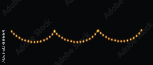 Blurred golden lights forming a decorative arc against a dark background, creating a festive glow on vector.