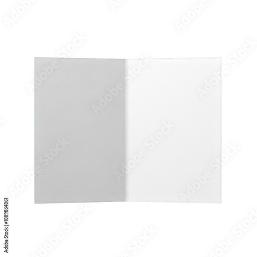 Wallpaper Mural Open blank white folded greeting card or brochure with subtle texture, isolated on transparent background Torontodigital.ca